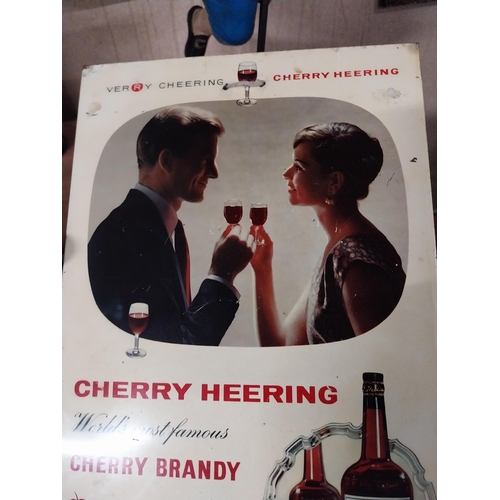 141A - Cherry Brandy celluliode advertising shelf sign {31 cm H x 21 cm W}.