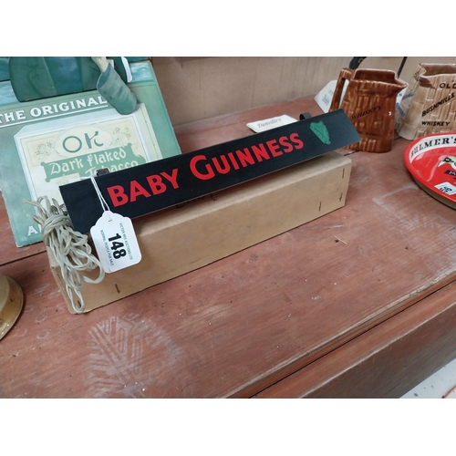 148 - Baby Guinness Perspex light up shelf advertising sign in original box {sign: 5cm H x 36cm W}