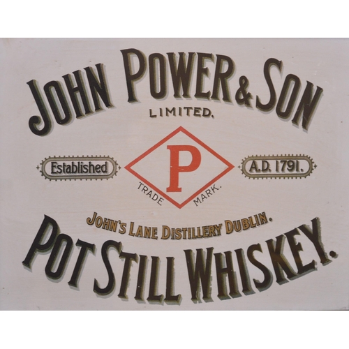 152 - John Power & Son Pot Still Whiskey framed advertising print {48 cm H x 59 cm W}.