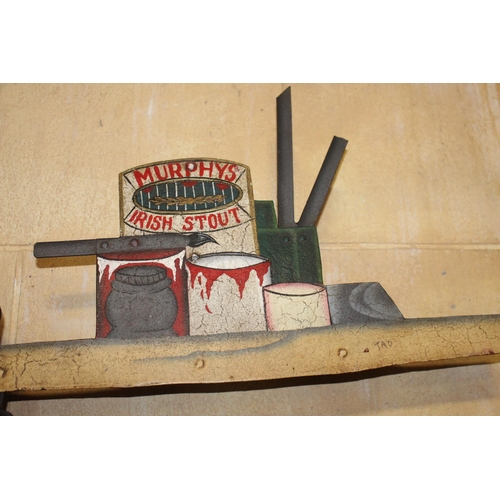 153 - Murphy's Boy Painting metal sign {120 cm H x 138 cm W x 7 cm D}.