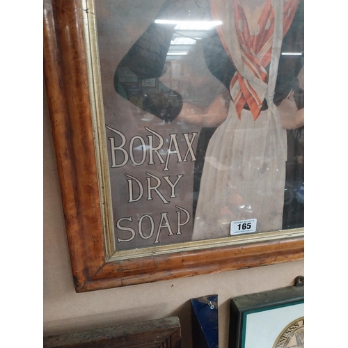 165 - Borax Dry Soap framed advertising show card {70 cm H x 54 cm W}.