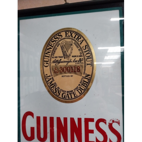 167 - Rare Guinness reverse painted framed advertising sign. {52 cm H x 30 cm W}.