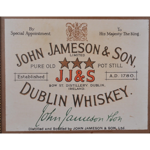 17 - John Jameson & son Dublin whiskey framed advertising print {57 cm H x 67 cm W}.