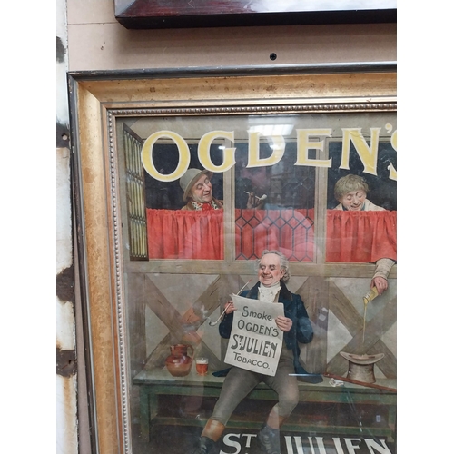 175 - Rare Ogden's St Julien tobacco framed advertising show card {59 cm H x 48 cm W}.
