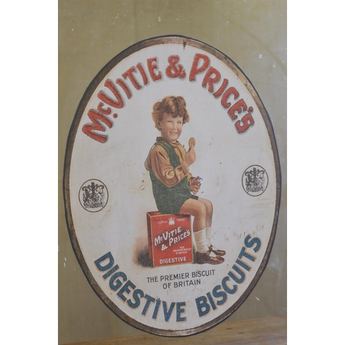 179 - McVitie & Prices Digestive biscuits pictorial framed advertising mirror {75 cm H x 55 cm W}.