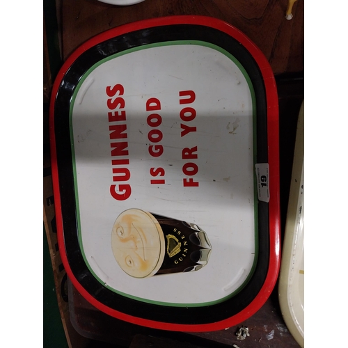 19 - 1950s Guinness is Good for You tinplate advertising drinks tray {32 cm H x 43 cm W}.