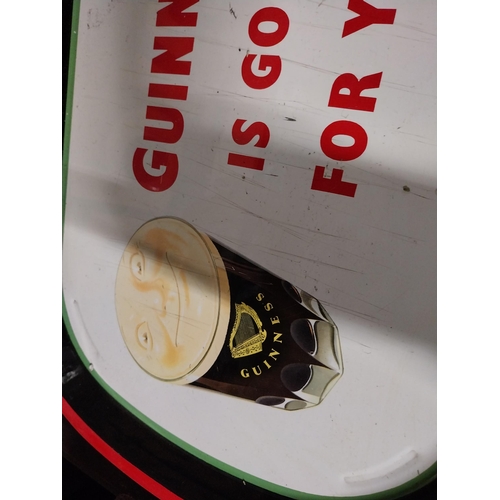 19 - 1950s Guinness is Good for You tinplate advertising drinks tray {32 cm H x 43 cm W}.