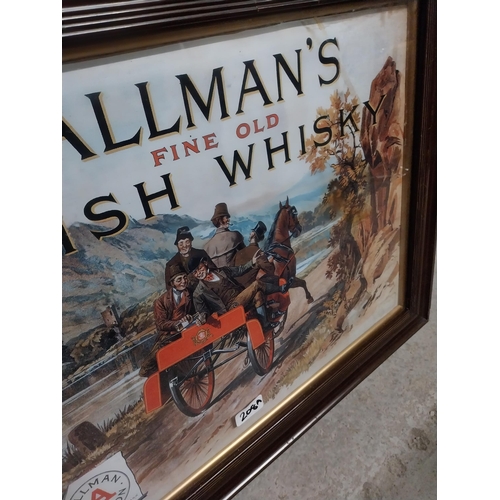 208A - Allmans Fine Old Irish Whisky Bandom framed advertising print {53 cm H x 64 cm W}.