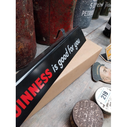 218 - Guinness is good for you Perspex advertising shelf light in original box {5cm H x 36cm W x 9cm D}.