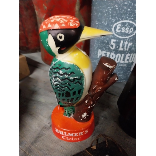 231 - Bulmer's cider woodpecker advertising figure {21cm H x 12cm W x 9cm D}.