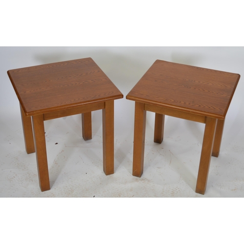 242 - Two wooden pub tables  {77 cm H x 71 cm Dia.}.