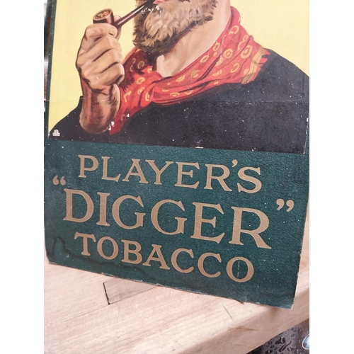 244 - Player's digger tobacco cardboard advertising showcard {31cm H x 19cm W}.