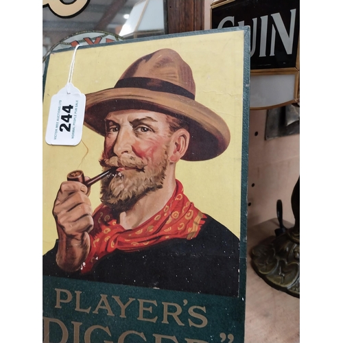 244 - Player's digger tobacco cardboard advertising showcard {31cm H x 19cm W}.