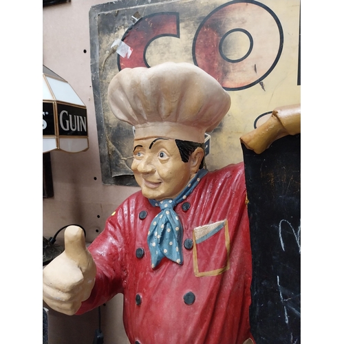 253 - Figure of a chef in the form of a notice board {77cm H x 48cm W x 25cm D}.