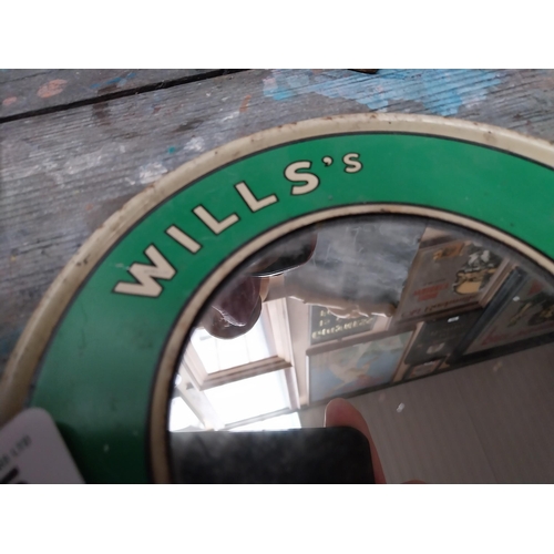 255 - Will's Woodbine Cigarettes advertising mirror. {20 cm Diam}.