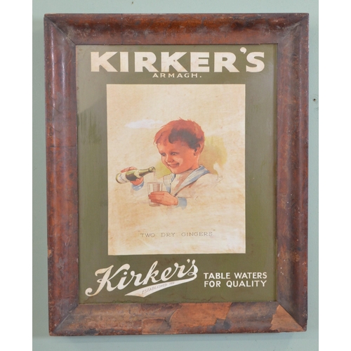 26 - Kirker's Armagh - Table waters for quality pictorial framed advertising print {59 cm H x 48 cm W}.