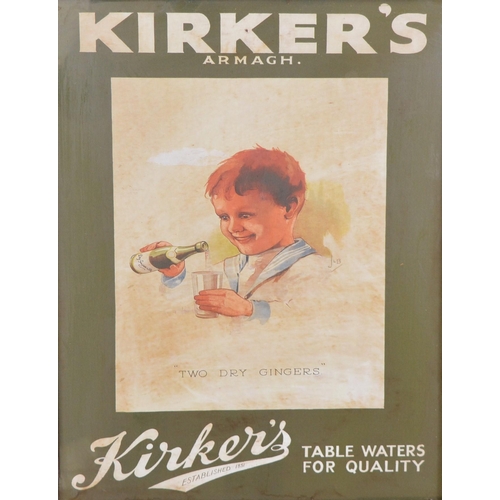 26 - Kirker's Armagh - Table waters for quality pictorial framed advertising print {59 cm H x 48 cm W}.