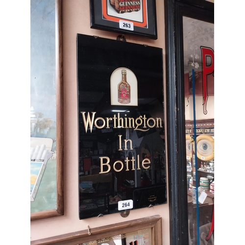 264 - Worthington in bottle India Pale ale slate advertising sign {51cm H x 28cm W}