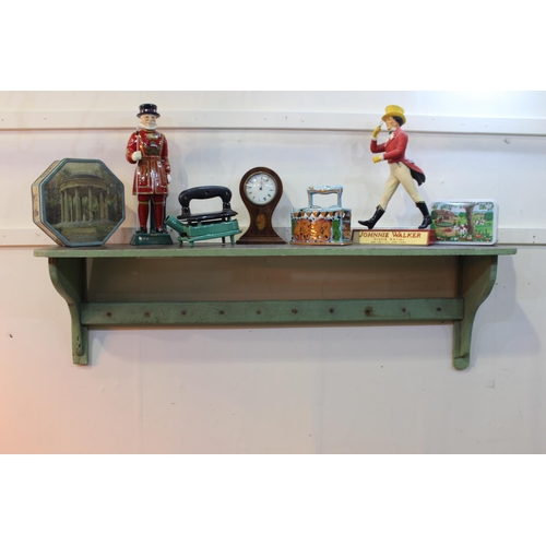 27 - Wooden shelf rack {40 cm H x 130 cm W x 30 cm D}.