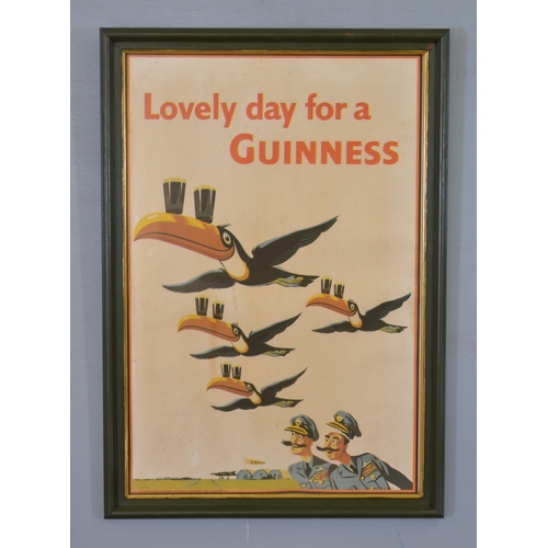 278 - Lovely day for a Guinness framed advertising print {84 cm H x 59 cm W}.