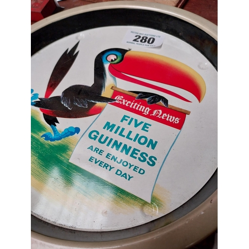 280 - Guinness Five million Guinness are enjoyed everyday tinplate advertising tray. {23 cm Diam}.