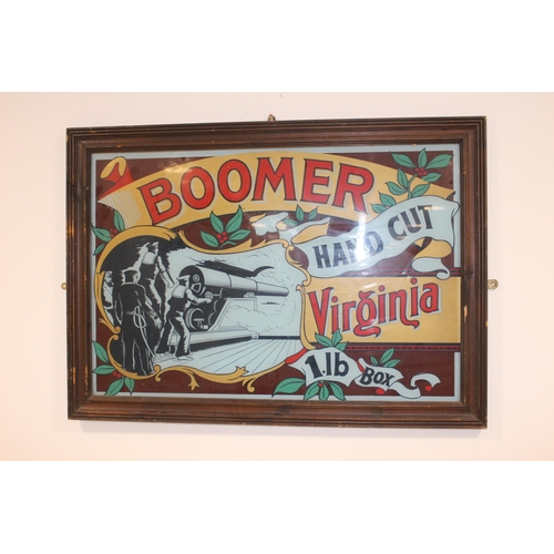 288 - Boomer Hand Cut Virginia tobacco framed advertising print {63 cm H x 89 cm W}.