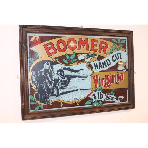 288 - Boomer Hand Cut Virginia tobacco framed advertising print {63 cm H x 89 cm W}.