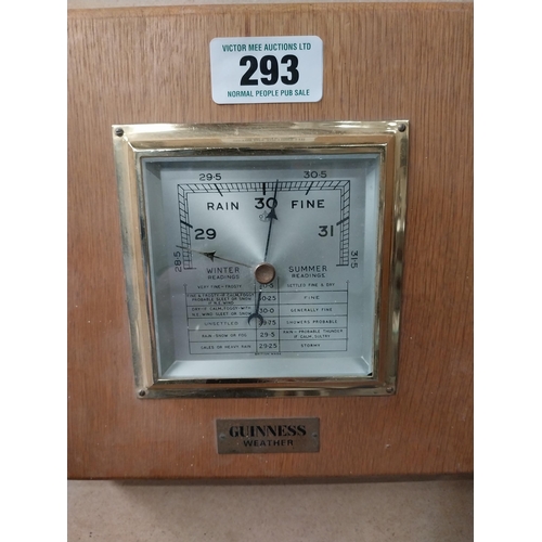 293 - Guinness Barometer.  {23 cm H x 22 cm W}.