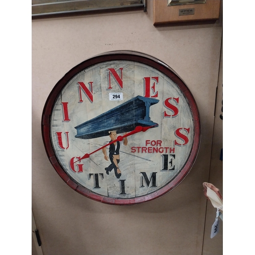 294 - Guinness For Strength Guinness for Time advertising clock { 60cm Dia }.