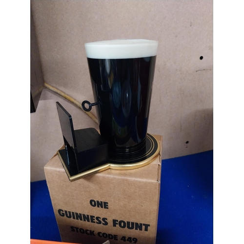 311 - Rare Guinness Perspex light up counter font with original box. {15 cm H x 11 cm W x 14 cm D}.