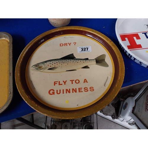 327 - Guinness tinplate advertising drinks tray. {32 cm Diam}.