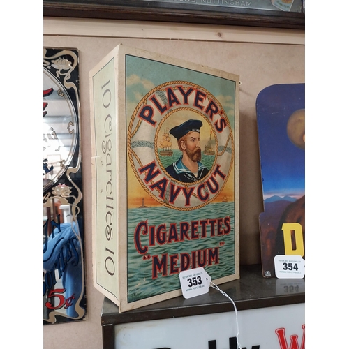 353 - Rare Player's Navy Cut Cigarettes cardboard advertising display box. {37 cm H x 22 cm W x 10 cm D}.