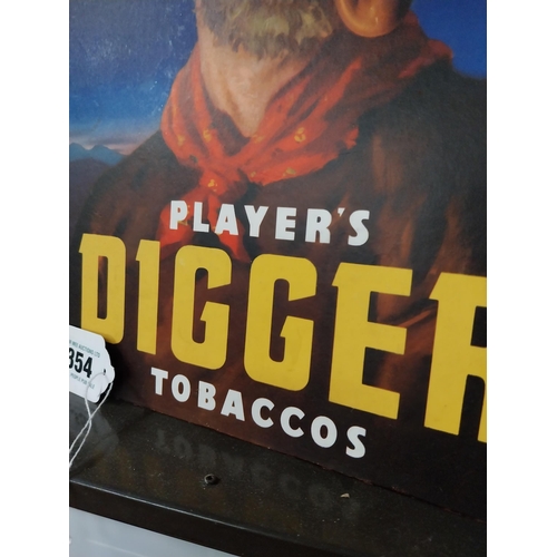 354 - Player's Digger Tobacco cardboard advertising counter showcard. {36 cm H x 30 cm W}.