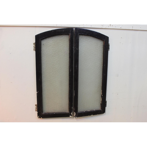 36 - Pair of glazed divider doors {85 cm H x 34 cm W}.