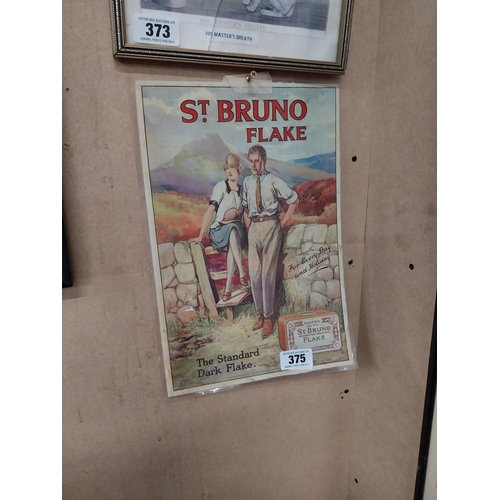 375 - St Bruno Flake pictorial advertising print. {39 cm H x 27 cm W}.