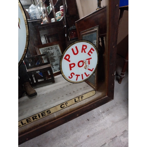 376 - Rare Paddy Ten Year Old Whiskey - Cork Distillers framed advertising mirror {158 cm H x 168 cm W}.