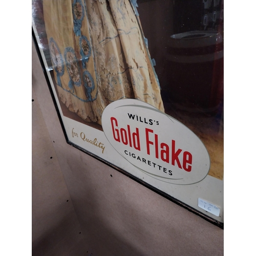 380 - Wil's Gold Flake framed pictorial advertising showcard. {70 cm H x 50 cm W}.