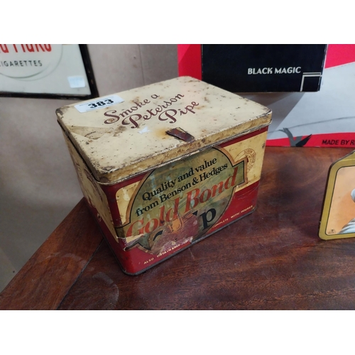 383 - Smoke a Peterson Pipe advertising tin. {11 cm H x 16 cm x 14 cm D}.