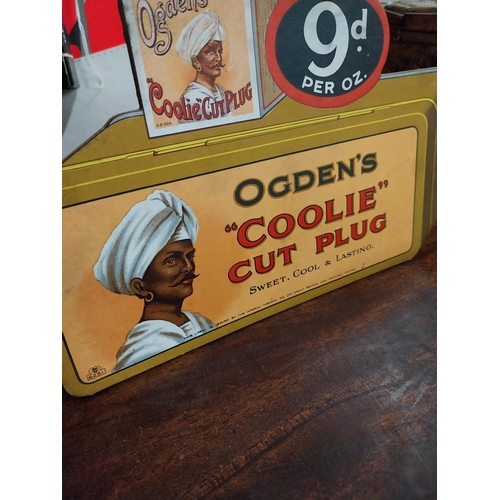 384 - Rare Ogden's Coolie Cut cardboard counter advertising showcard. {15 cm H x 22 cm W x 5 cm D}.