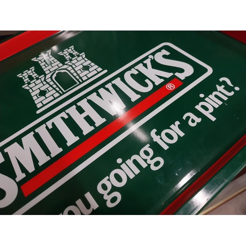 390 - Smithwick's Lager Are You Going For A Pint tinplate advertising drinks tray. {30 cm H x 42 cm W}.