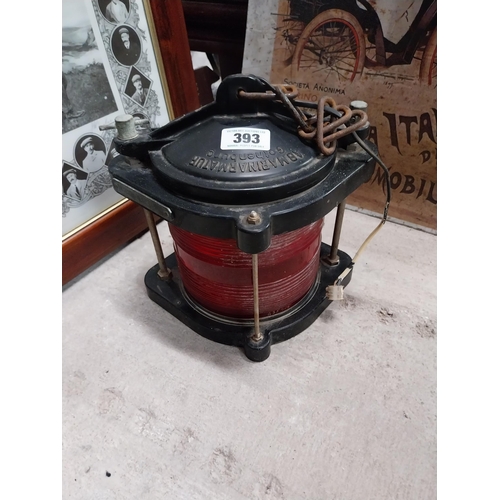 393 - 1980's Bakelite ship's lantern. {23 cm H x 25 cm W x 23 cm D}.