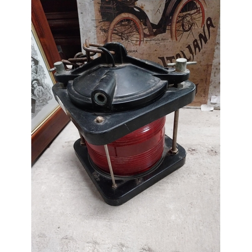 393 - 1980's Bakelite ship's lantern. {23 cm H x 25 cm W x 23 cm D}.