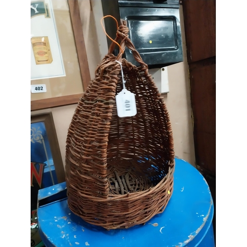 401 - Early 20th C. wicker bird's nest. {46 cm H x 32 cm Diam}.