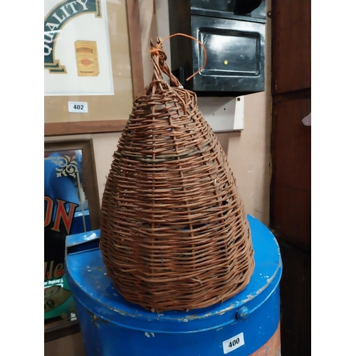 401 - Early 20th C. wicker bird's nest. {46 cm H x 32 cm Diam}.