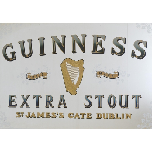 422 - Guinness Extra Stout St. James gate Dublin framed advertising mirror {83 cm H x 114 cm W}.