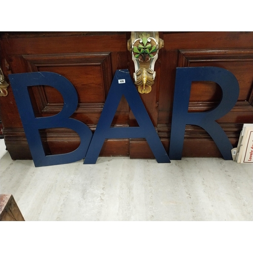 426 - Wall hanging BAR sign. {78 cm H}.