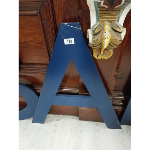 426 - Wall hanging BAR sign. {78 cm H}.