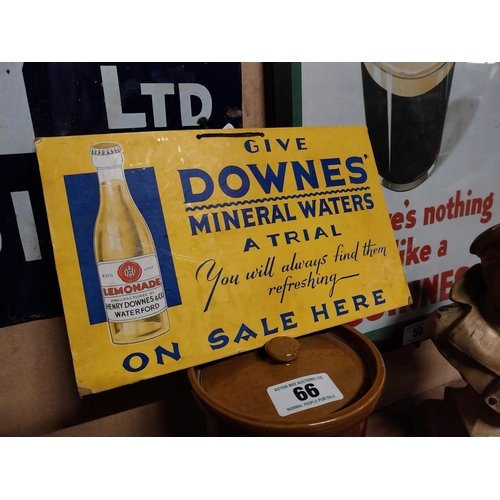 64A - Give Downes' Mineral Waters A Trial Waterford advertising showcard {18 cm H x 39 cm W}.