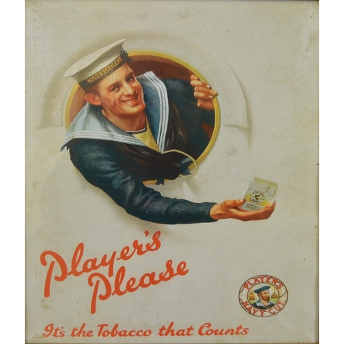 71 - Player's Please - It's the tobacco that counts pictorial framed advertising print {53 cm H x 47 cm W... 