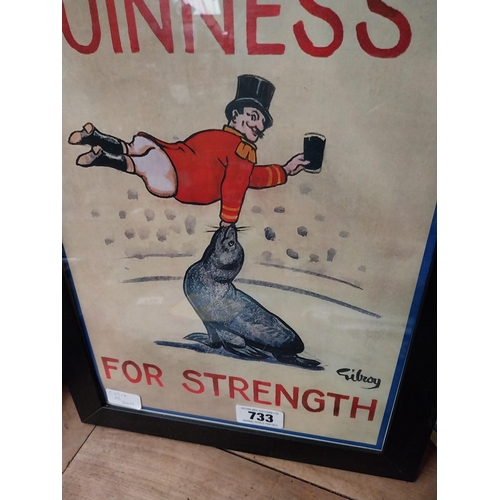 733 - Guinness for Strength framed advertising print. {48 cm H x 36 cm W}.